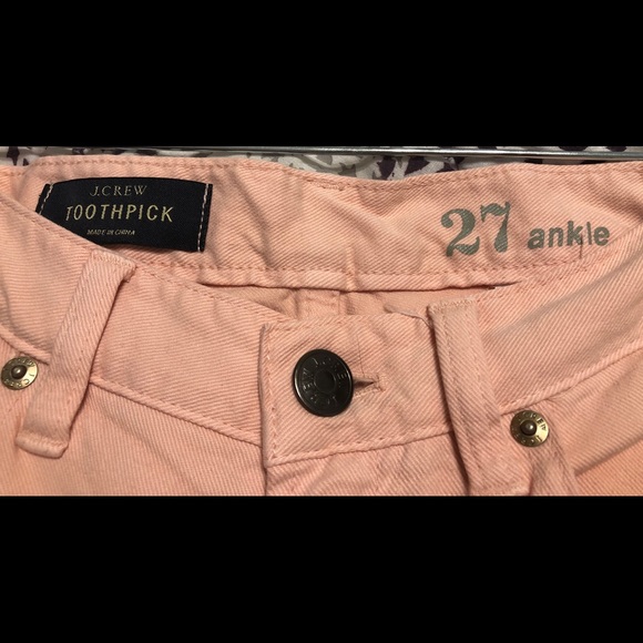 J Crew toothpick light pink jeans - Picture 3 of 5